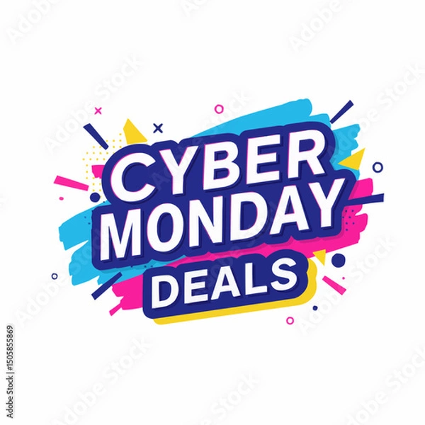 Fototapeta Cyber Monday Deals Promotion Design with Colorful Abstract Elements