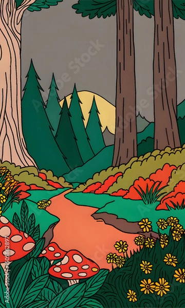 Obraz autumn landscape with trees