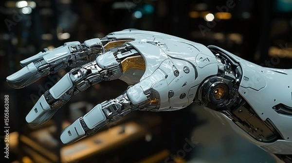 Obraz Futuristic Robot Hand in Display