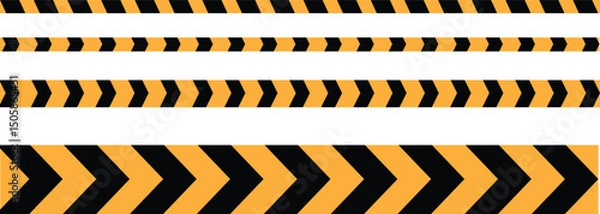Obraz Caution Stripe Vector Illustration — Yellow and Black and yellow caution tape. A high-contrast warning design for road signs, construction zones, and safety alerts. Ideal for danger zones, caution