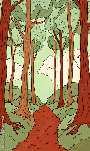 Obraz landscape with trees