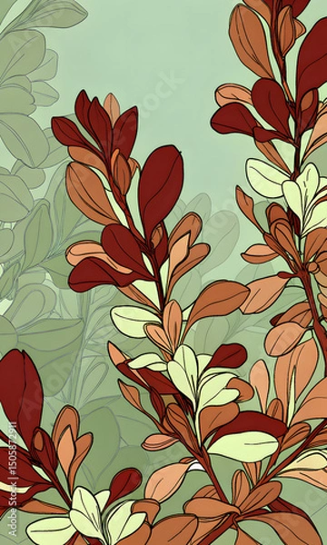 Fototapeta seamless pattern with leaves