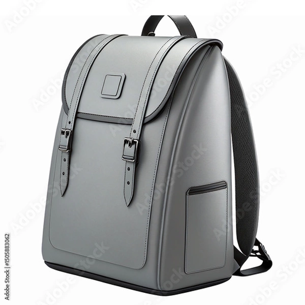Fototapeta Stylish Modern Gray Backpack with Sleek Design Perfect for Daily Use and Travel