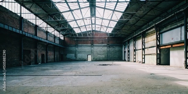 Obraz Empty Industrial Warehouse Interior