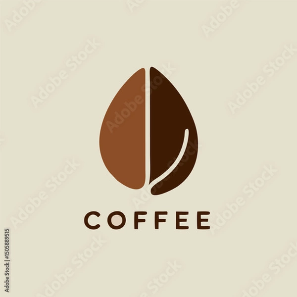 Obraz Artistic coffee emblem with warm colors, steam lines, and hand-drawn cup on white background