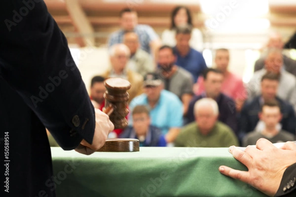 Obraz młotek do oceny oferty aukcyjnej