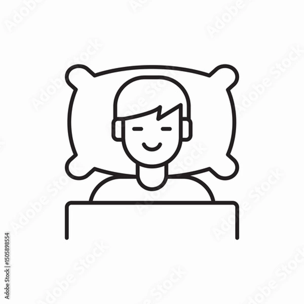 Obraz sleeping person pillow icon vector sign