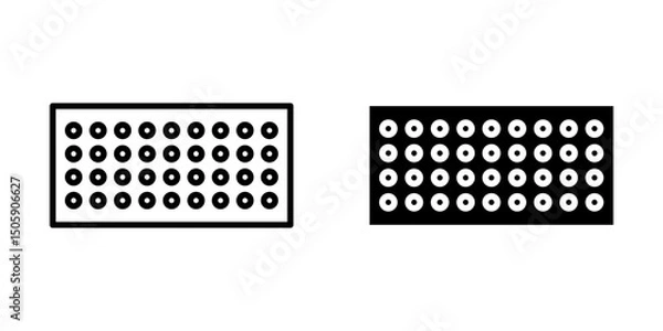 Fototapeta Bath mat with Suction Cup Icon set. Symbol isolated white background. vector illustration. color editable.