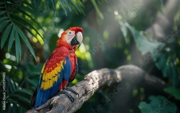 Fototapeta This name clearly reflects the main subject (macaw), its colors, and the natural setting, while avoiding the use of a colon Let me know if you'd like a shorter or more specific variation!