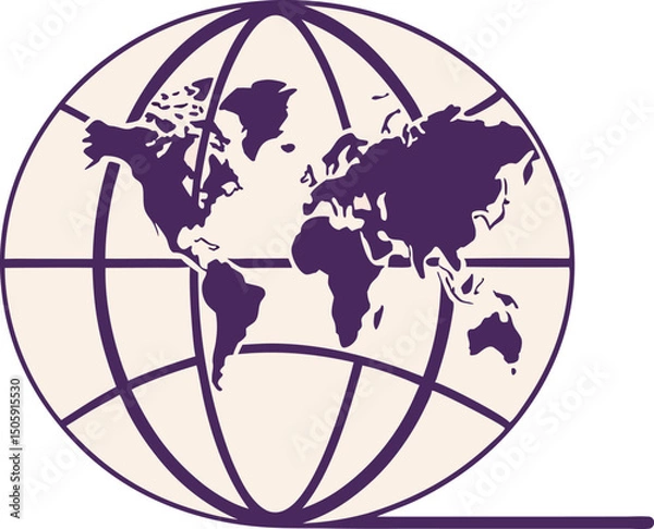 Fototapeta world map with globe