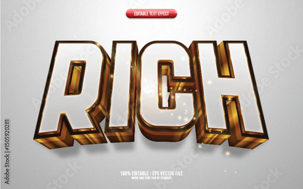 Fototapeta Rich gold 3D editable text effect
