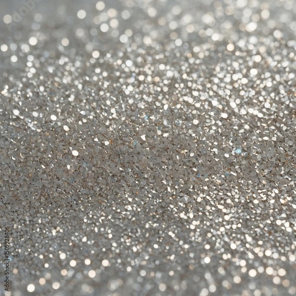Obraz Close-up angle showing glitter texture on a matte white surface.