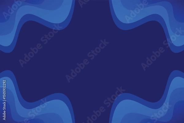 Fototapeta Abstract blue background. Modern simple blue geometric design. Minimal shapes. Suit for booklet, brochure, banner, poster, website, flyer, cover, corporate, backdrop. Vector illustration
