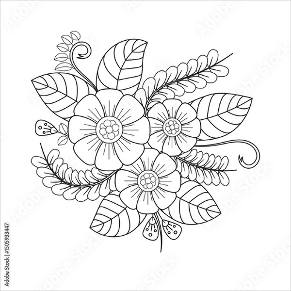 Obraz Abstract floral vector pattern with vintage flower design elements