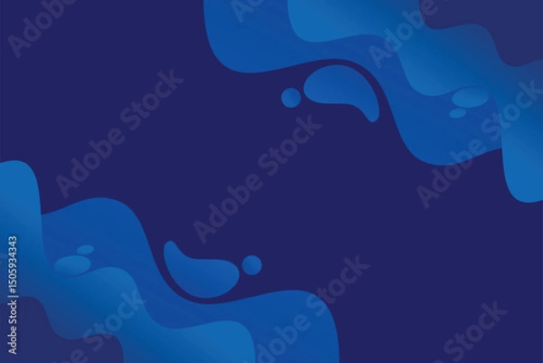 Fototapeta Abstract blue background. Modern simple blue geometric design. Minimal shapes. Suit for booklet, brochure, banner, poster, website, flyer, cover, corporate, backdrop. Vector illustration