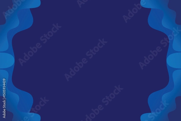 Fototapeta Abstract blue background. Modern simple blue geometric design. Minimal shapes. Suit for booklet, brochure, banner, poster, website, flyer, cover, corporate, backdrop. Vector illustration