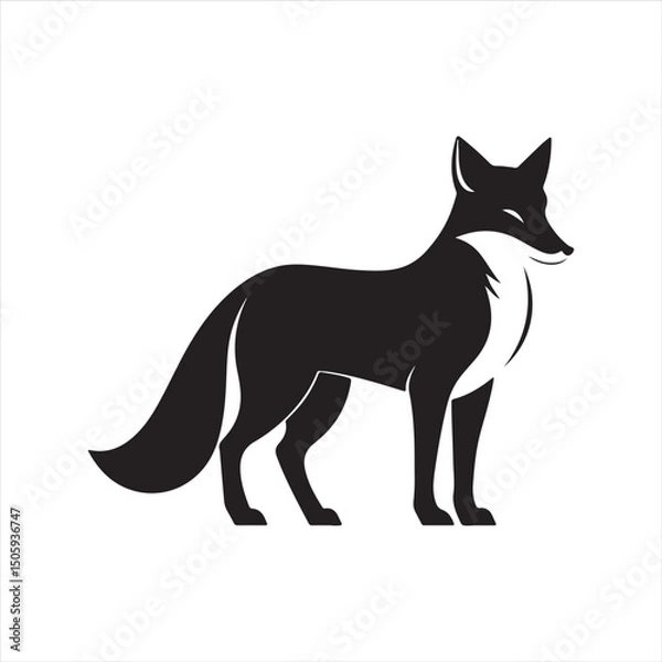 Fototapeta Red fox silhouette vector