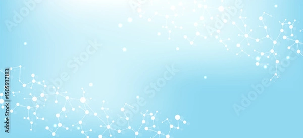 Obraz Molecular structure DNA, atom, neurons. Science concept for your design. Connected lines with dots. Medical, technology, chemistry, science background. Vector illustration