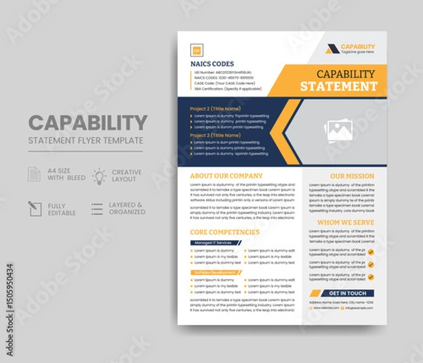 Fototapeta Capability Statement Template Design