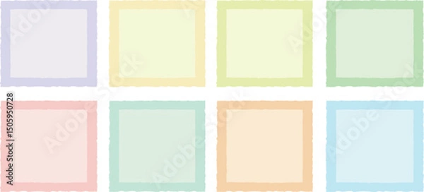 Obraz Wavy text frame borders. Scallop shape line picture frames