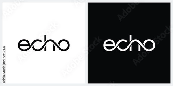 Fototapeta echo logo design vector, typography echo graphic icon concept