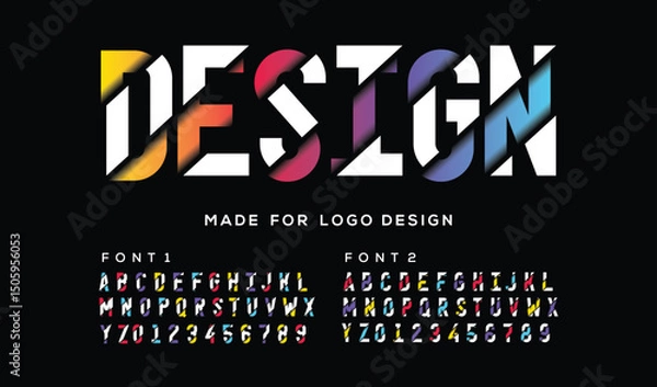 Obraz Custom Colorful modern minimal abstract alphabet fonts. vector illustration