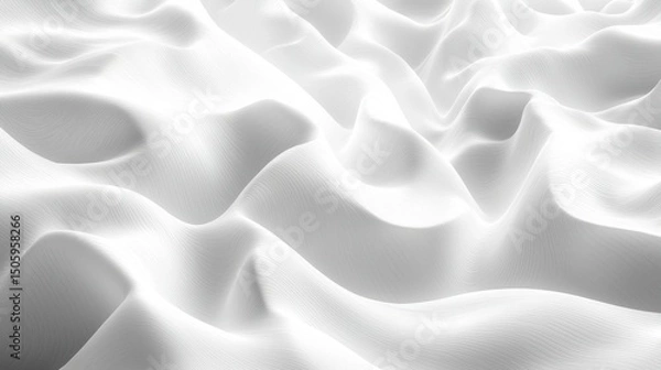 Fototapeta Elegant Abstract White Waves Creating Soft Textures and Patterns