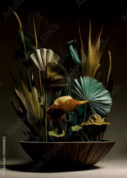 Fototapeta Pre-historical plants, arranged in a sculptural, surreal composition
