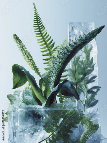 Fototapeta Pre-historical plants, arranged in a sculptural, surreal composition