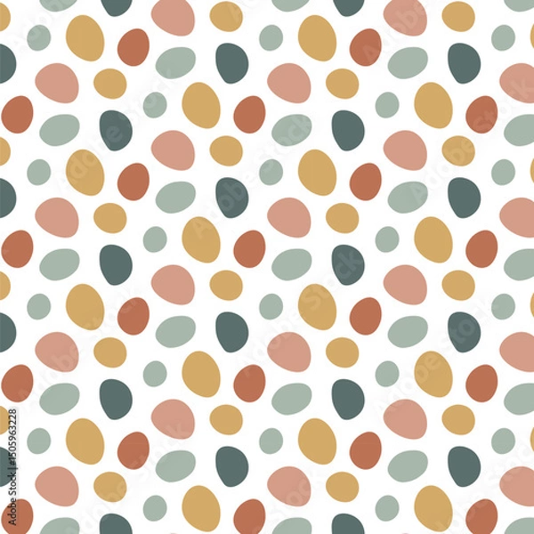 Fototapeta Colorful boho styles seamless polka dots pattern design