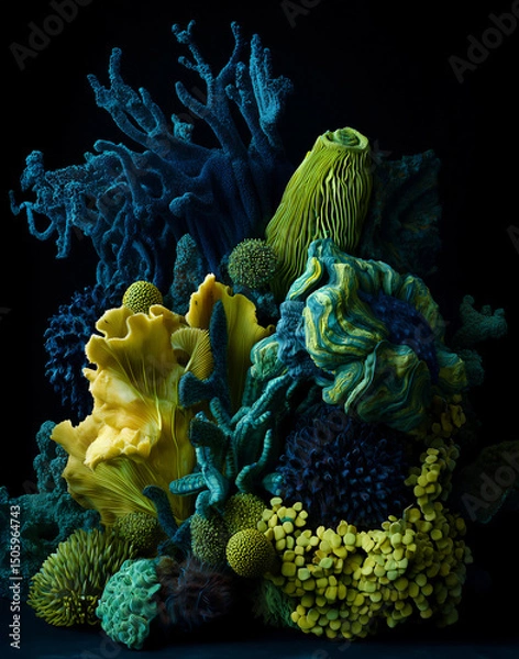 Fototapeta Pre-historical plants, arranged in a sculptural, surreal composition