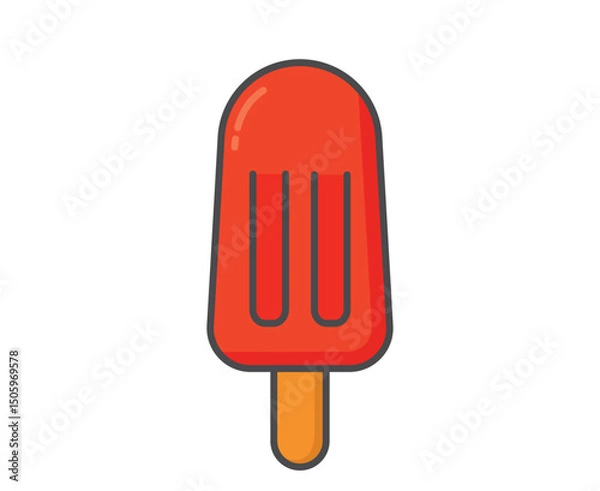 Obraz Fruity ice lolly. Ice cream, cold fruity dessert and summer food. Isolated vector image