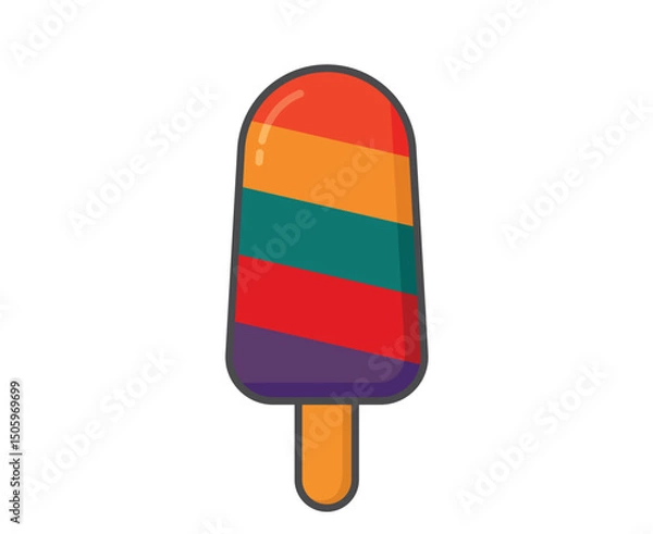 Obraz Colored ice lolly. Ice cream, cold fruity dessert and summer food. Isolated vector image
