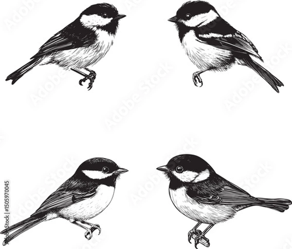 Fototapeta Chickadee Bird SVG