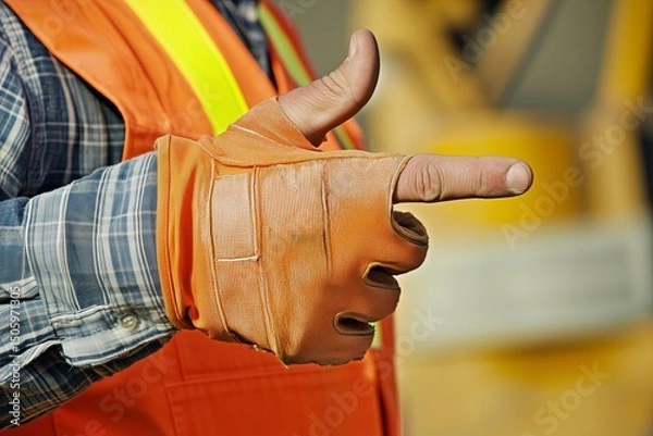 Fototapeta Workman making a perfect gesture