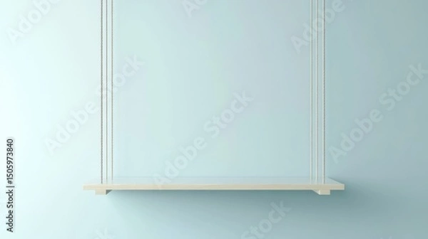 Obraz a white shelf with a wooden shelf on it
