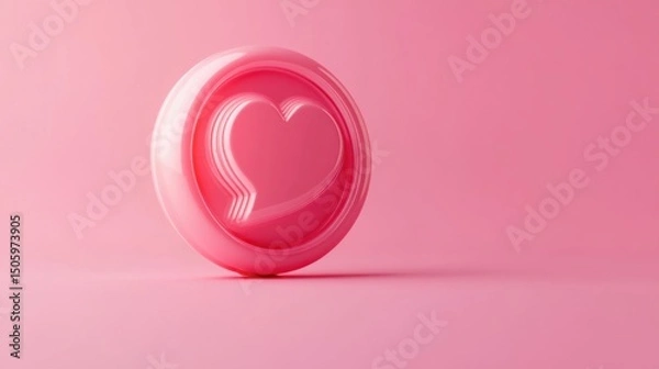 Obraz a pink object with a heart shaped object in the middle