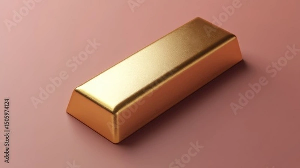 Obraz a gold bar on a pink background