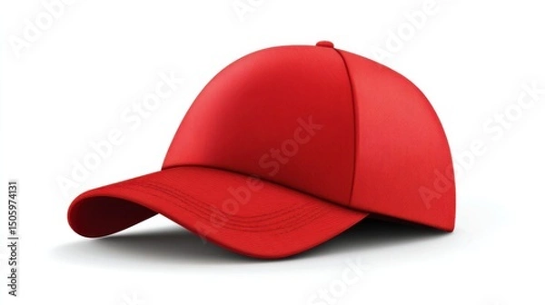 Obraz a red baseball cap on a white background
