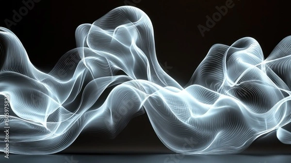 Fototapeta Abstract Light Wave Background with Smooth Curves and Flowing Design