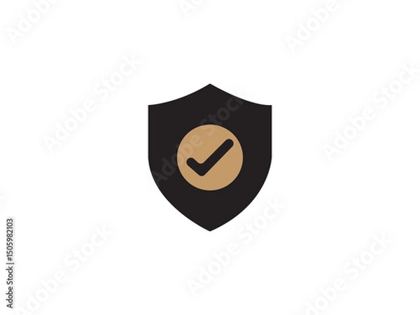 Fototapeta Shield with check mark icon design 