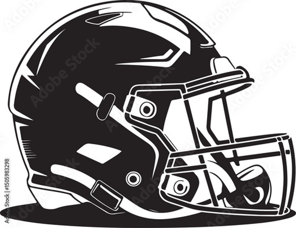 Obraz American gridiron football helmet flat icon for apps and sports websites
