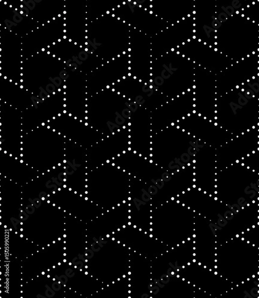 Fototapeta Spider web seamless pattern. Modern geometric background with dots.