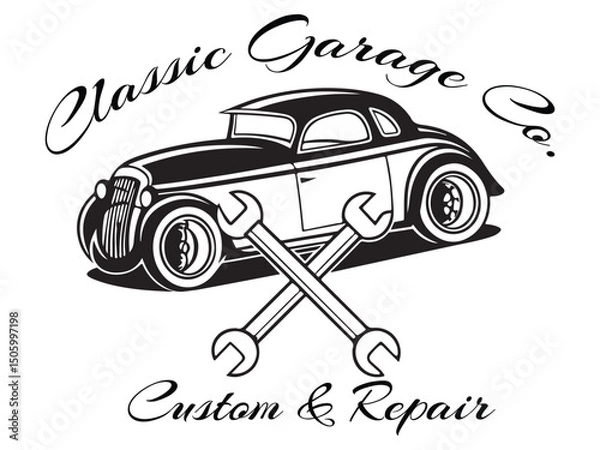 Obraz retro car vector illustration