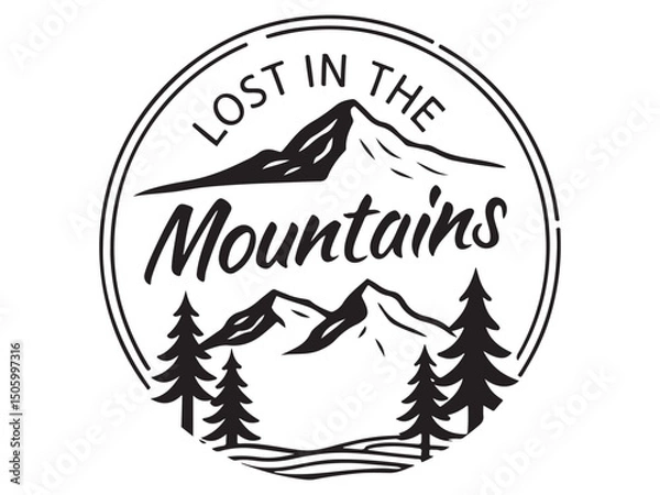 Obraz set of mountain stamps