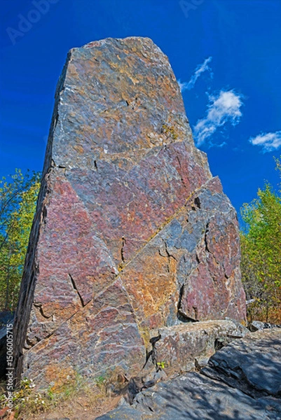 Obraz Large Erratic Magnetic Rock in the Wilds