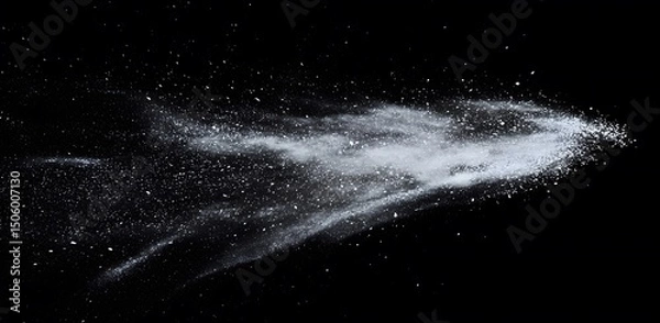 Fototapeta Fine white powder explosion against black background