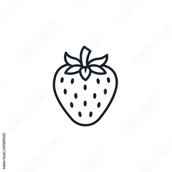 Fototapeta Strawberry Icon Vector Illustration. Sweet Red Fruit Symbol for Logos, Packaging, and Healthy Branding