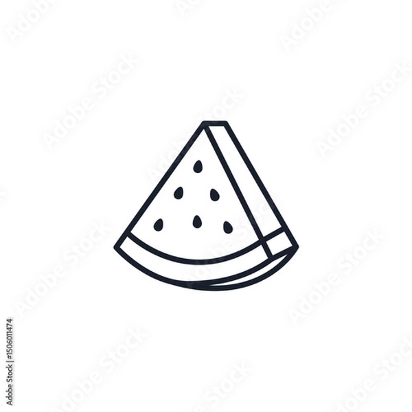 Fototapeta Watermelon Icon Vector Illustration. Refreshing Summer Fruit Symbol for Branding, Healthy Snacks, and Summer Designs