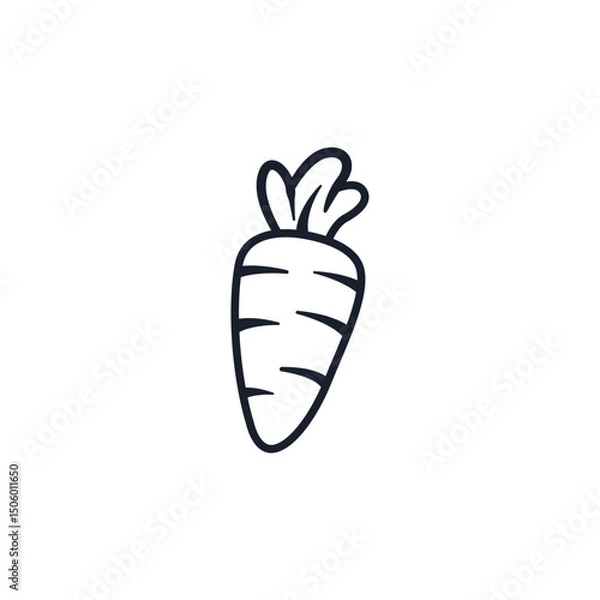 Fototapeta Carrot Icon Vector Illustration. Healthy Vegetable Symbol for Organic Branding, Nutrition, and Farm-Fresh Designs